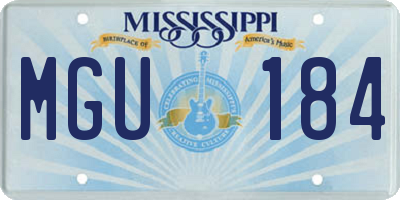 MS license plate MGU184
