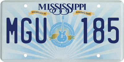 MS license plate MGU185
