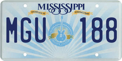 MS license plate MGU188