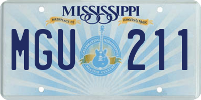 MS license plate MGU211