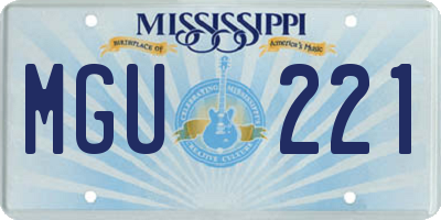 MS license plate MGU221