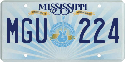 MS license plate MGU224