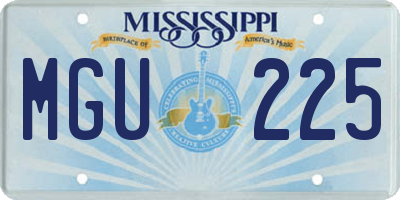 MS license plate MGU225