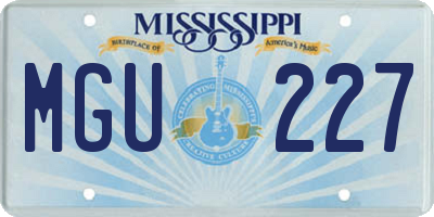 MS license plate MGU227