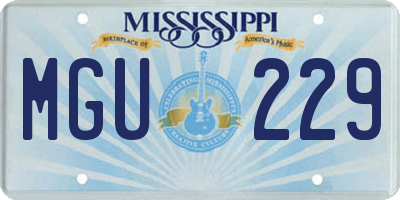 MS license plate MGU229
