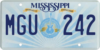 MS license plate MGU242