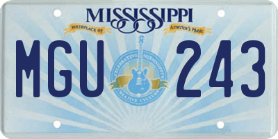 MS license plate MGU243