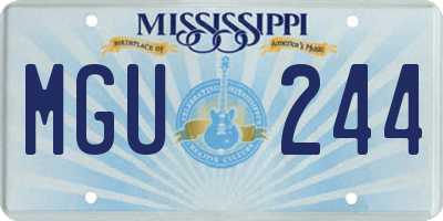 MS license plate MGU244