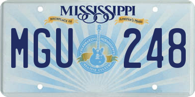MS license plate MGU248