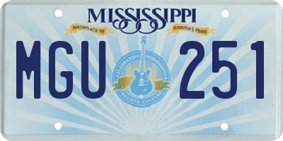MS license plate MGU251