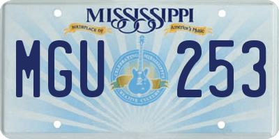 MS license plate MGU253
