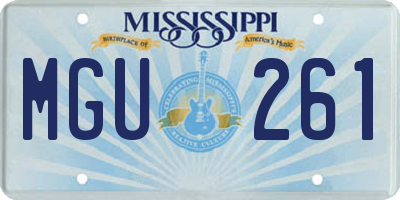 MS license plate MGU261