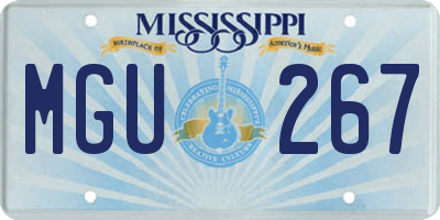 MS license plate MGU267