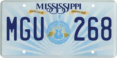 MS license plate MGU268