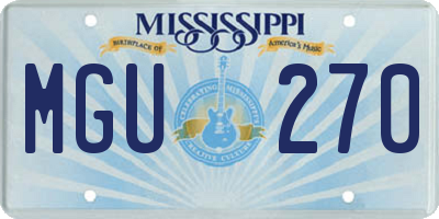 MS license plate MGU270