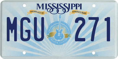 MS license plate MGU271