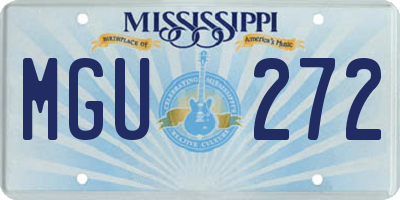 MS license plate MGU272