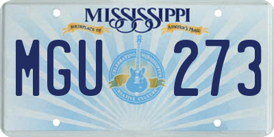 MS license plate MGU273
