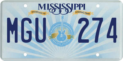 MS license plate MGU274