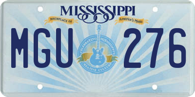 MS license plate MGU276