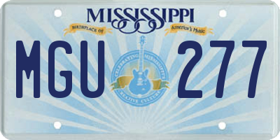 MS license plate MGU277