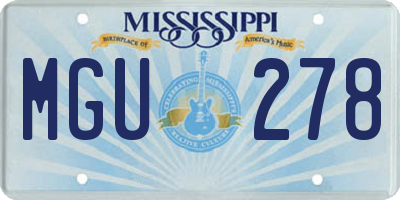 MS license plate MGU278