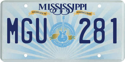 MS license plate MGU281