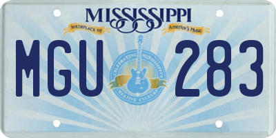 MS license plate MGU283