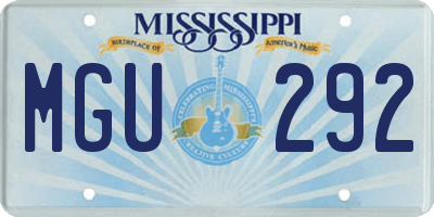 MS license plate MGU292