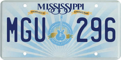 MS license plate MGU296