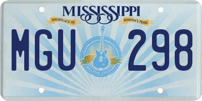 MS license plate MGU298