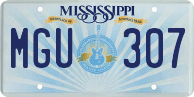 MS license plate MGU307