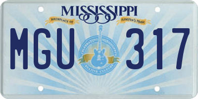 MS license plate MGU317