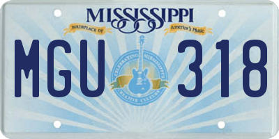 MS license plate MGU318