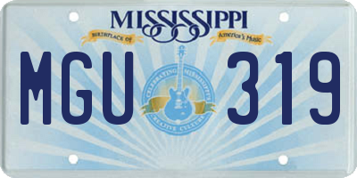 MS license plate MGU319