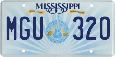 MS license plate MGU320