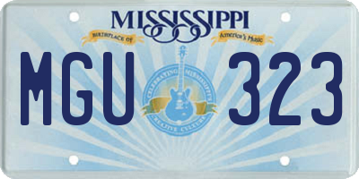 MS license plate MGU323