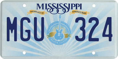 MS license plate MGU324