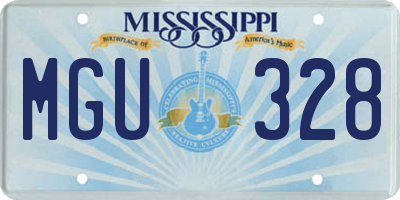 MS license plate MGU328