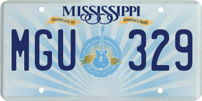 MS license plate MGU329