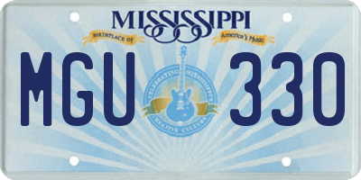 MS license plate MGU330