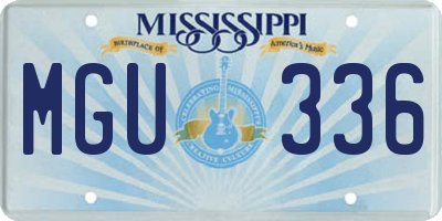 MS license plate MGU336
