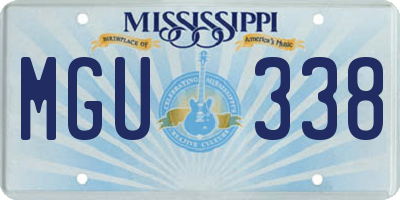 MS license plate MGU338