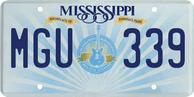 MS license plate MGU339