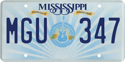 MS license plate MGU347