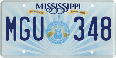 MS license plate MGU348