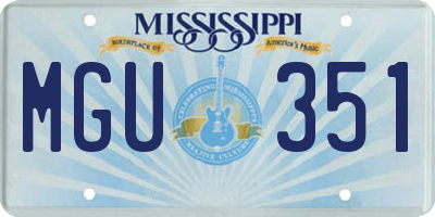 MS license plate MGU351