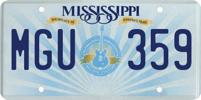 MS license plate MGU359