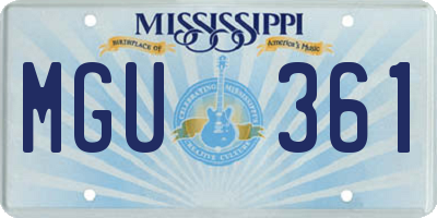 MS license plate MGU361