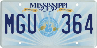 MS license plate MGU364